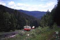 Oberweissbacher Bergbahn, kurz vor der Ausweiche
(Anfang der 90ziger Jahre)