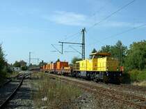 Remsbahn 2007 - Etwas Bremsprobleme hatte die Bayrische Cargobahn am 17.09.2007 im Bahnhof von Endersbach. Ganze 5 Stunden blockierte die G 1600 (V200 001) mit ihrem Bauzug das durchgehende Hauptgleis 2. Somit mussten alle Zugfahrten in Langsamfahrt �ber Gleis 1 gef�hrt werden.