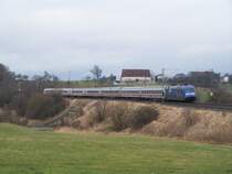 Die 101 102  Wir Menschen sind alle gleich  fuhr am 30.Dezember 2007 mit dem IC 2069 von Karlsruhe Hbf nach N�rnberg Hbf. Hier bei Goldsh�fe.