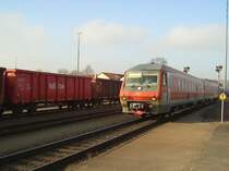 Der 610 016 am 29.12.2007 bei der Einfahrt in Schwandorf. 