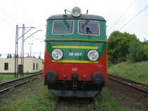 3E-007 von vorne am 08.08.2007 in Bydgoszcz Wschod. Privatbahnlokomotive der polnischen Firma PTK HOLDING S.A..