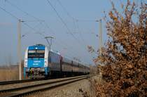 183 003 (Arriva) mit Alx 86009 vor Eggmhl (17.12.2007)