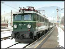 E-Lok 1041.15 f�hrt mit Nostalgiesonderzug von M�rzzuschlag nach Wien
5.1.2008