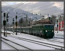 E-Lok 1041.15 f�hrt mit Nostalgiesonderzug von M�rzzuschlag nach Wien 5.1.2008