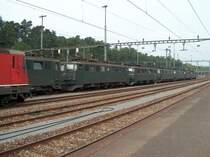 Wochenendruhe von Cargo-Loks in B�lach. Von links nach rechts:
Ref 4/4  11173, Ae 6/6 11480, 11491, 11403, 11511, 11487, 11484 und 11451

B�lach, 07.08.2004