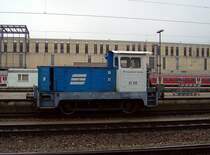 Die D08 „Gartenlaube“ der Regentalbahn bei Rangierarbeiten am 09.12.2007 in Regensburg HBF.