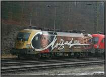 Werbelok 1116 250 Mozart steht im Bahnhof Leoben
13.1.2008