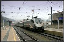 Railjet 1016 034 f�hrt mit IC 533 Carinthischer Sommer von Wien nach Villach.
Leoben 13.1.2008