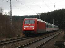 101 46-1 mit dem IC 2370 nach Hmaburg Altona am B�31 19.1.08