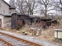 Dieser Packwagenkasten ist noch heute auf dem Bahnhofsgel�nde in Thalheim zu finden, 19.01.08 Vermutlich handelt es sich um einen PW Sa 10