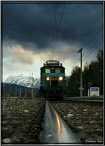 E-Lok 1189.02 ehem. BB� 1100.102 mit Nostalgiesonderzug von Wien nach M�rzzuschlag.
Eichberg 18.1.2008