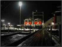 Dieselloks 2143 064 und 067 stehen abgestellt bei der Drehscheibe in M�rzzuschlag
18.1.2008