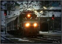 E-Lok 1189.02 ehem. BB� 1100.102 mit Nostalgiesonderzug von Wien nach M�rzzuschlag.
Semmering 18.1.2008