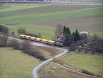 Die 203 506 war am 19.Januar 2008 mit dem Josera-Zug unterwegs auf der Brenzbahn. Hier zwischen Oberkochen und K�nigsbronn.