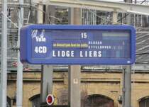 FEHLERTEUFEL! Zugzielanzeiger auf einem Bahnsteig im Bahnhof von Luxemburg der einiges Kopfzerbrechen bereitet: Lidge? anstatt Li�ge und von der Abfahrtszeit ist nur die Minutenzahl ersichtlich! Stunde? 20.01.08