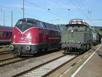 Im Rahmen des Plandampf im Kraichgau gab es nicht nur Dampf. Hier steht V200 033 neben 194 051-9 am 30.09.2007 in Heilbronn HBF. Im Hintergrund ist noch die 141 228-7 zu sehen. 