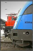 Portrait der E-Loks 1016 023 und 1245 525 in Knittelfeld
12.1.2008