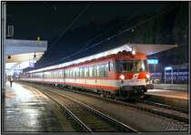 Triebwagen 4010 mit Steuerwagen 6010 006 voraus f�hrt mit IC 615 von Salzburg nach Graz
Leoben 18.1.2008