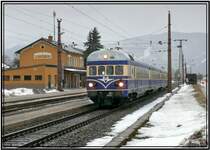 Triebwagen VT 5145.011 f�hrt als Sonderzug von Wien nach Schladming.
Liezen 22.1.2008