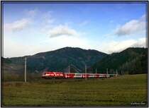EM Lok 1116 005 �sterreich f�hrt mit einem Sonderzug zum Nachtslalom nach Schladming
Niklasdorf 22.1.2008
