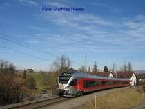 SOB- Flirt auf der S 13 von W�ndenswil unterhalb Samstagern am 28. Januar 08