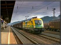 E-Lok 1047 505 GySEV f�hrt mit einem G�terzug von Wien nach Villach.
Knittelfeld 3.2.2008