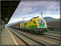 E-Lok 1047 505 GySEV f�hrt mit einem G�terzug von Wien nach Villach.
Knittelfeld 3.2.2008