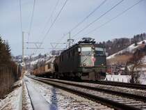 Ae 6/6 11444 mit GZ zwischen M�lenen und Reichenbach am 15.01.2008 