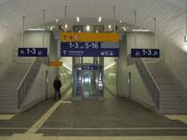 Der Zugang zur neu gestallten Bahnsteigsunterf�hrung in saarbr�cken Hauptbahnhof. 31.01.08
