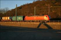 185 041 als Typenbild in der Abendsonne des 09.02.2008.