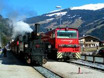  Generationen  k�nnte man zu dieses Treffen von Lok2 mit der neuen D15 am Bhf. Zell/Ziller bezeichnen; 080220
