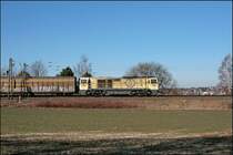 Eine Bierkiste auf R�dern ist die WLE21, die am 16.02.2008 mit dem DGS 59866 von Egger nach Lippstadt unterwegs ist. 