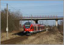 RE9 Sassnitz-Rostock mit der Br 427  Flirt  kurz vor seinem Endbahnhof in Rostock Hbf. Aufgenommen am 03.02.08
