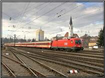 E-Lok 1116 044 bei einer Schlierenwagen �berstellung von Villach nach Sigmundsherberg. Knittelfeld 21.2.2008
