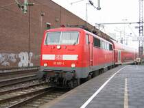 111 007 mit dem RE 4 bei der Einfahrt im D�sseldorfer Hbf 

09.03.2008