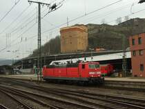181 209-8 wartet in Koblenz auf den IC436 um ihn nach Luxembourg zu �bernehmen.22.2.08