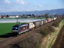 185 566 mit einem GZ gen Mannheim bei Gro�sachsen-Heddesheim, 18.03.08.