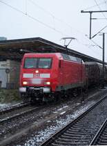 145 045 durchf�hrt mit einem Gemischten G�terzug Braunschweig Hbf richtung HLER (Lehrte) (18.3.2008)