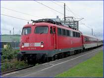 110 353-0 mit NZ1949 durchf�hrt den Bhf Stralsund R�gendamm am 12.08.05 