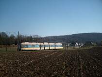 Wagen XXX am 16.02.08 zwischen der haltestelle Schlesierstr. und Steierm�rkerstr. als linie 2 richtung Wolfartsweier