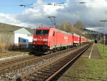 185 257-3 mit einem G�terzug in Vallendar/Rhein.21.3.08