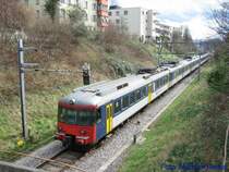 RABDe 510 014, 009 ausfahrt Tiefenbrunnen richtung Stadelhofen am 14.M�rz 08