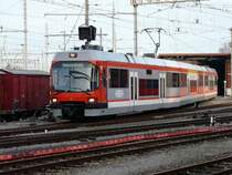 RBS - Triebwagen ABe 4/12 67 beim verlassen des Depots in Solothurn am 27.01.2008