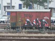 RBS - G�terwagen G 514 im RBS Bahnhofsareal von Solothurn am 27.01.2008