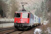 421 373 SBB Cargo als Schublok f�r 1144 beim Block Falkenstein 24.03.2008