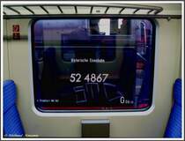 Ansicht der F�hrerhausbeschriftung von 52 4867 der Historischen Eisenbahn Frankfurt am Main, die sich am 23.03.2008 im Bahnhof Frankfurt am Main-S�d im Bauzugeinsatz befand, durch ein Fenster des daneben stehenden 423 382 aufgenommen. 