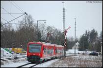 Zwei 650er bildeten am 22.03.08 RE 22518 von Ulm Hbf nach Ellwangen, aufgenommen beim Verlassen des Goldsh�fer Regionalbahnhofs Richtung Norden.