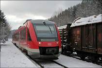 Ein 648er wartet am Morgen des 25.03.2008 in Br�gge (Westf) als RB52 (RB 29267)  Volmetalbahn  auf die Abfahrt zum Zielbahnhof L�denscheid.