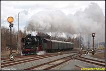 Am 22.03.08 dampft 50 3648 mit dem Sonderzug des SEM Chemnitz durch den G�terbahnhof Chemnitz-S�d. Ziel der Osterfahrt war Schlettau im Erzgebirge.
