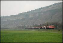 152 149 ist unterwegs in Richtung W�rzburg. Aufgenommen am 05.04.08 in Th�ngersheim.